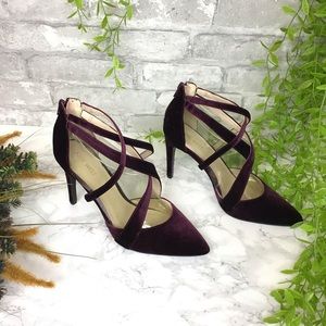 Nine West purple velvet heels